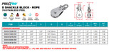Suncor PULLPRO D Shackle Block Rope 316 Stainless Steel S0430-DS1