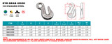 Suncor Eye Grab Hook 316 Stainless Steel S0453-0