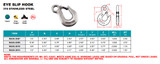 Suncor Eye Slip Hook 316 Stainless Steel S0454-0