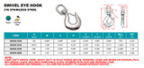Suncor Swivel Eye Hook 316 Stainless Steel S0455-0