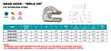 Suncor Weld On Grab Hook 316 Stainless Steel S0459-G