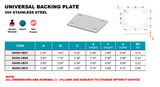 Suncor Universal Backing Plate 304 Stainless Steel S0459-UB