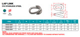 Suncor Lap Link 316 Stainless Steel S0465-0
