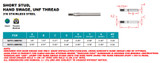 Suncor Short Stud Hand Swage UNF 316 Stainless Steel S0731-HM
