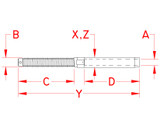 Suncor Swage Stud Left Hand UNF 316 Stainless Steel S0732-0