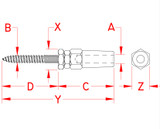 Suncor Quick Attach Wood Stud 316 Stainless Steel S0777-0