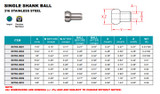 Suncor Single Shank Ball 316 Stainless Steel S0755-0