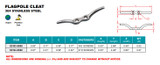Suncor Flagpole Cleat 304 Stainless Steel S3103-0