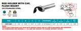 Suncor Heavy Duty Top Rod Holder with Black Cover 316 Stainless Steel S3611-0001