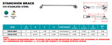 Suncor Stanchion Brace for 24" Stanchion 316 Stainless Steel S3610-0