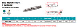 Suncor End Mount Out 3/4" 7 Degree 316 Stainless Steel S3676-0055