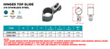 Suncor Hinged Top Slide 316 Stainless Steel S3683-0