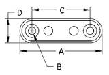 Suncor Oblong Back Plate For S3705-Series Pad Eyes 304 Stainless Steel S3706-0