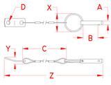 Suncor Lanyard with Pin 1/4" Stainless Steel S3685-0000