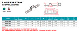 Suncor 4 Hole Eye Strap 304 Stainless Steel S3709-0