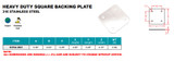 Suncor Heavy Duty Square Back Plate 3" 316 Stainless Steel S3704-0001