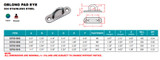 Suncor Oblong Pad Eye 304 Stainless Steel S3705-0
