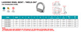 Suncor Lashing Ring With Weld On Bent D Ring 316 Stainless Steel S3722-BN