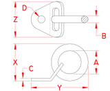 Suncor Tie Down Tab with Ring 304 Stainless Steel S3725-R050