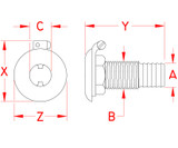 Suncor Thru-Hull Hose Connect 316 Stainless Steel S3815-0