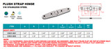 Suncor Heavy Duty Flush Strap Hinge 4" 316 Stainless Steel S3831-0