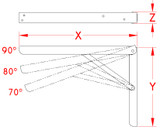 Suncor Folding Table Bracket 12" 316 Stainless Steel S3835-0