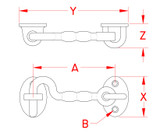 Suncor Heavy Duty Door Hook Set 316 Stainless Steel S3850-0