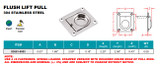Suncor Flush Lift Pull 2-1/2" 304 Stainless Steel S3851-0003