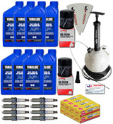 YAMAHA 24' Boat OEM Oil Change Maintenance Kit w/ 6L Extractor Pump - Jet Boat 4W Yamalube w/ 69J-13440-03-00 Filters for 2010+ AR240 SX240 HO/ 242 LIMITED/S/E-SERIES/ 242X/ 212SS/ 212X