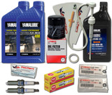 YAMAHA 2017+ F25 Outboard Oil Change 10W30 FC 4M Lower Unit Gear Lube Drain Fill Gaskets Spark Plugs NGK DPR6EB-9 Maintenance Kit