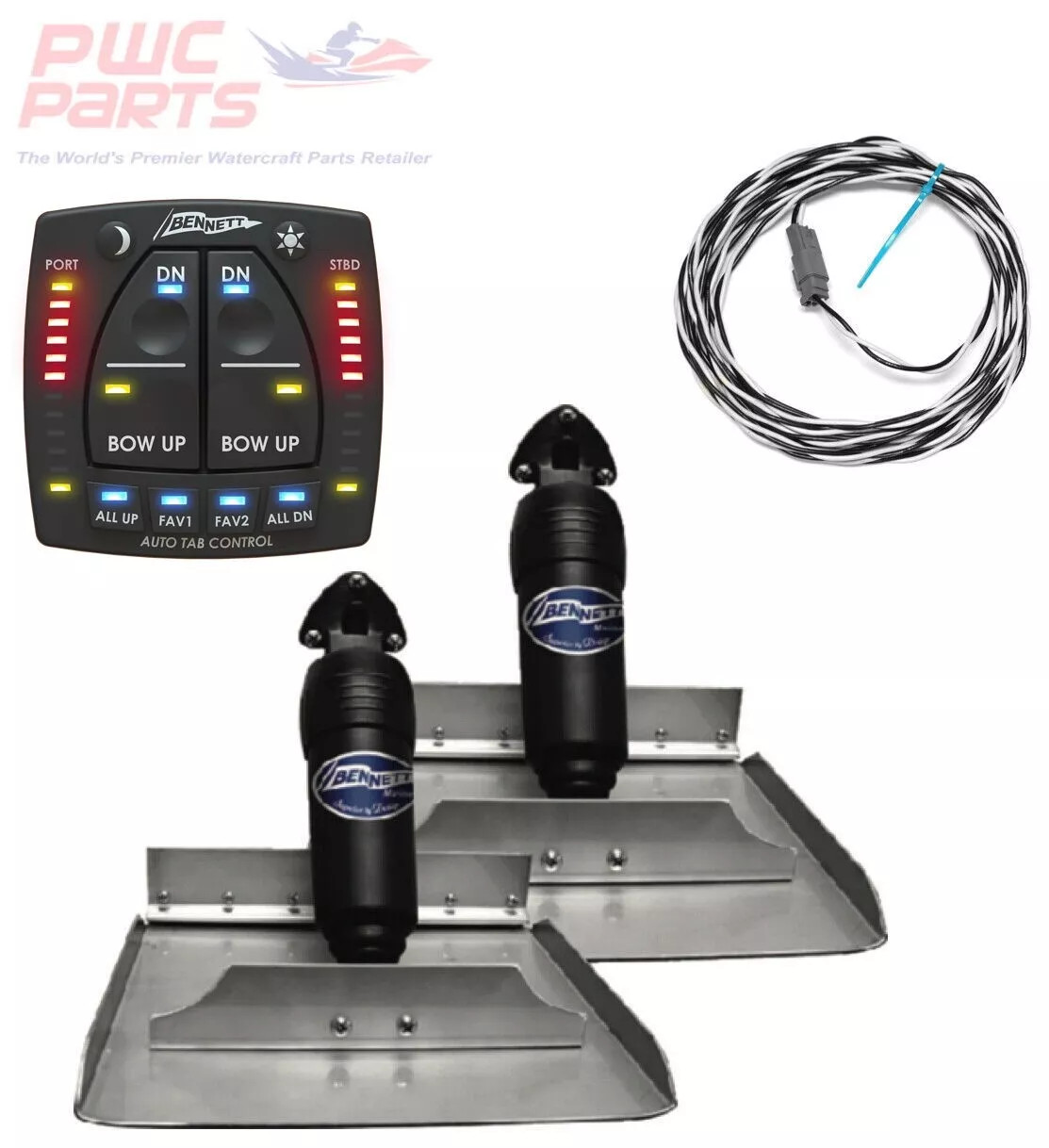Bennett Trim Tabs SLT6 Système D'auto-levage Pour Bateaux Jusqu'à 4,3 M - Patins De Carénage 15,2 X 20,3 Cm - Améliore La Stabilité Et Le Planing