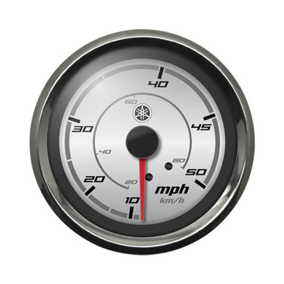 Yamaha Sport Series Analog Speedometer (0-50 MPH) Silver Face with Chrome Bezel N80-8351A-10-00