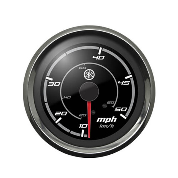 Yamaha Sport Series Analog Speedometer (0-50 MPH) Black Face with Chrome Bezel N80-8351A-20-00