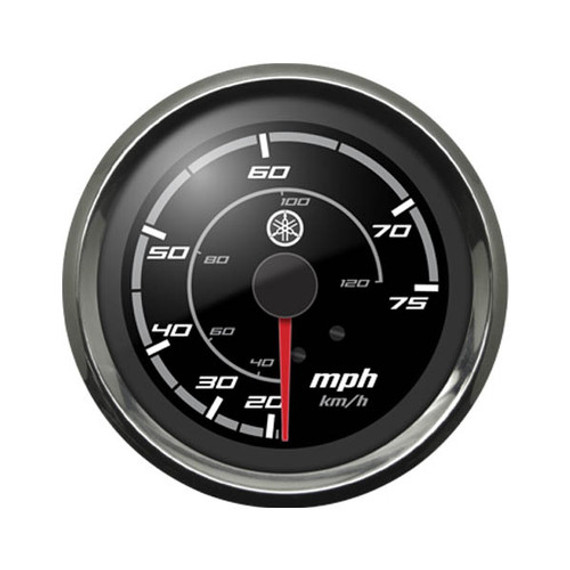 Yamaha Sport Series Analog Speedometer (0-75 MPH) Black Face with Chrome Bezel N80-83510-20-00