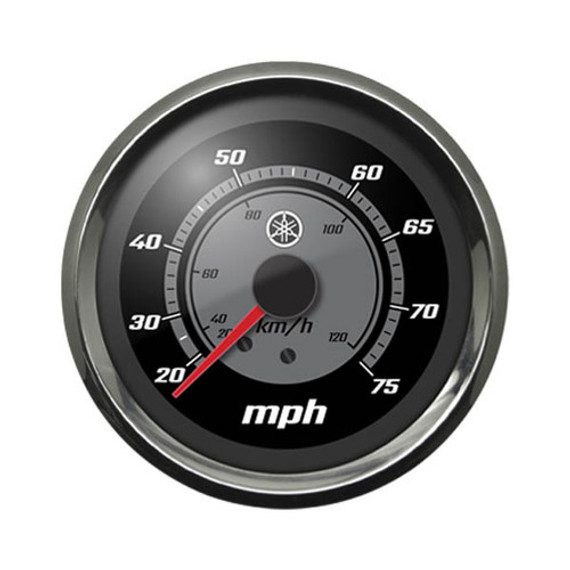 Yamaha Classic Series Analog Speedometer (0-75 MPH) Black Face with Chrome Bezel N80-83510-60-00