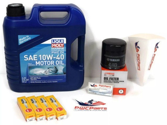 LIQUI-MOLY SYNTHETIC Oil Change Kit YAMAHA 1.8L SVHO FX GP1800R NGK LFR7A Plugs PWC-YM-4217-KT