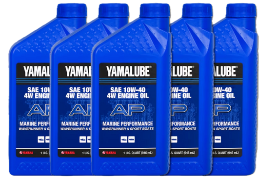 5x Pack YAMAHA YAMALUBE 4W WaveRunner 4-Stroke Engine Oil 10W40 LUB-10W40-WV-12