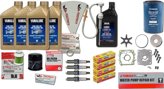 YAMAHA F115XB VF115LA F115LB SYNTHETIC Oil Change Water Pump NGK Maintenance Kit