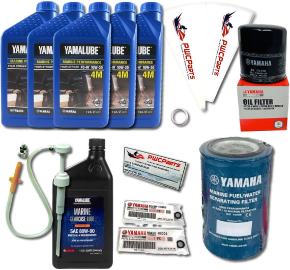 Oil Change and Lower Unit Gear Lube Kit with Spin-On Fuel Filter Fits YAMAHA F150 F175 F200