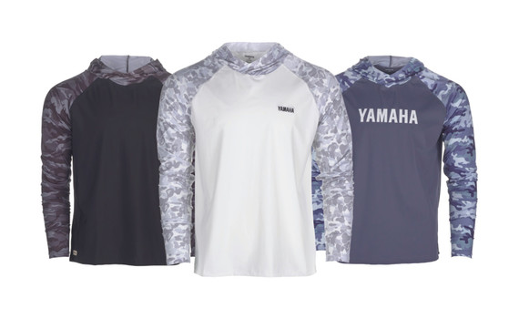 YAMAHA Unisex Lightweight Camo Cool Hoodie BLACK WHITE BLUE WTC-24CH