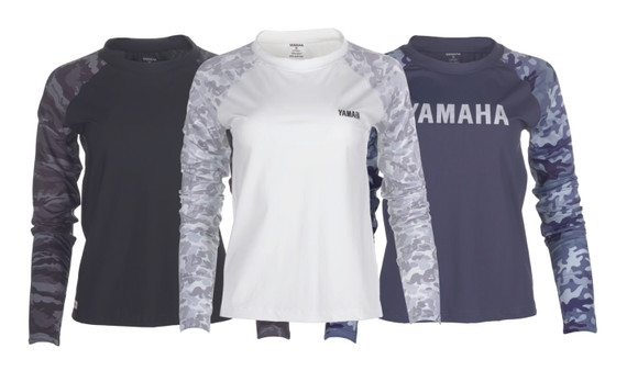 YAMAHA Women's Camo Cool Shirt BLACK WHITE BLUE WTC-24CSF