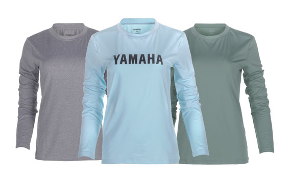 YAMAHA Women's Sun Shirt GRAY BLUE GREEN WTC-24SSFS