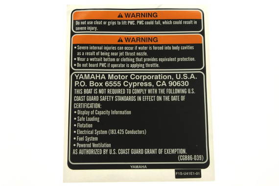 YAMAHA OEM Set 1 Label F1S-U41E1-01-00