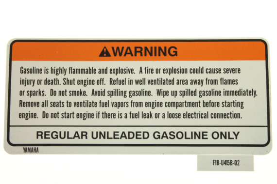 YAMAHA OEM Warning Label (Fuel) F1B-U415B-02-00