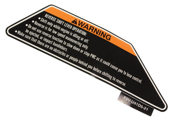 YAMAHA OEM Warning Shift Lever Label F0V-U41D5-21-00