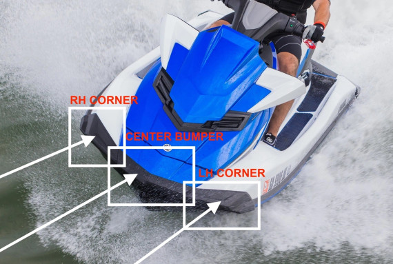 Yamaha OEM Front & Corner Gunwale Bumper Black 12-18 FX RH F2S-U252F-11 F2S-U251