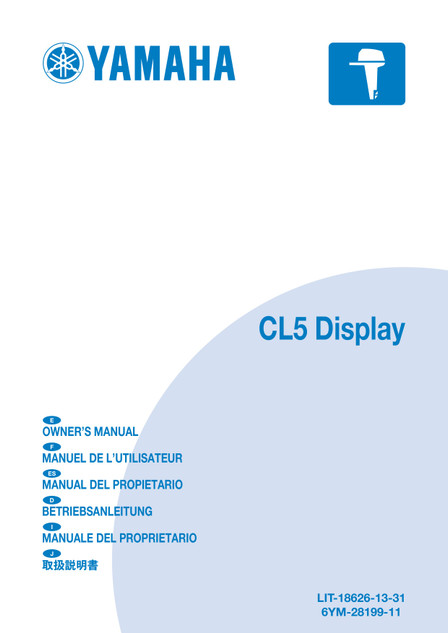 YAMAHA OEM Owner's Manual - (MFG 2021) CL5 Display - LIT-18626-13-31 Models CL5