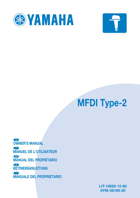 YAMAHA OEM Owner's Manual - (MFG 2020) MFDI Type-2 - LIT-18626-12-82 Models MFDI Type-2