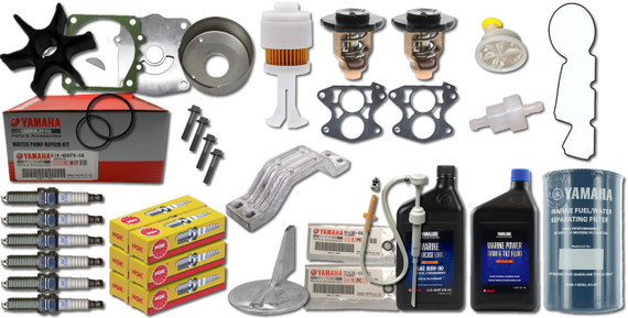 Yamaha V200TLRX/ V200TLRW 2-Stroke Outboard Maintenance Kit - 200HP OEM Water Pump Rebuild, Fuel Filters, Gear Lube, Spark Plugs, Trim Tab/Anode, Thermostats, Trim Fluid (1998–1999)