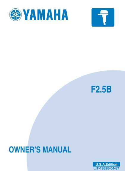 YAMAHA OEM Owner's Manual 2003 - F2.5MLHB - LIT-18626-04-87 Models F2.5, F2.5MSHB, MF2.5MSH